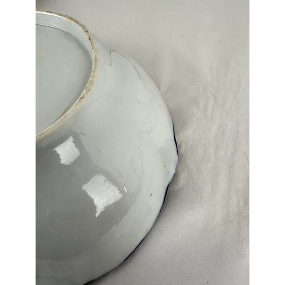 Japanese Antique China Cobalt Trim Geisha Floral Structure 1921-1941 - Picture 10 of 12